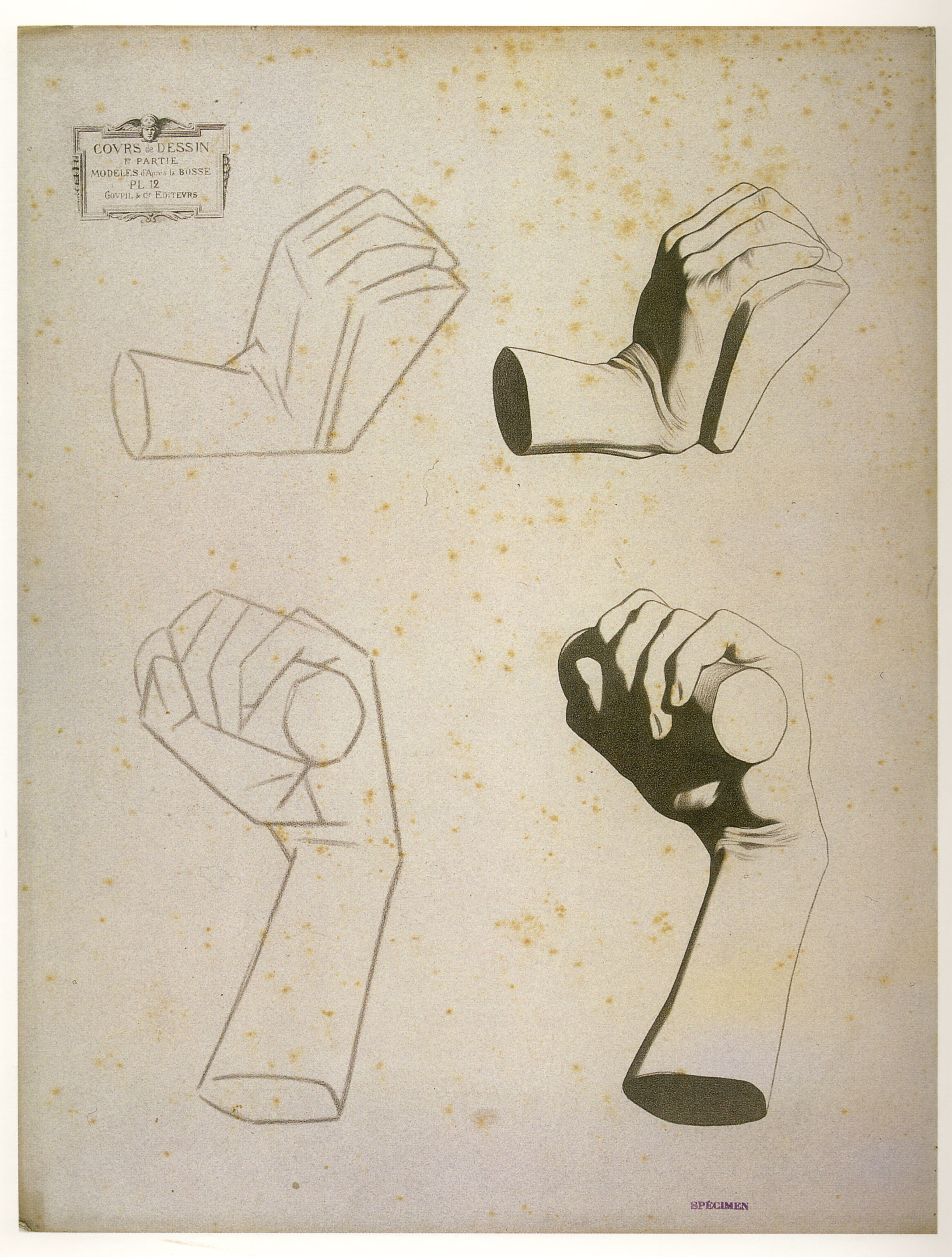 Plate I,12 - Closed hand and leaning hand