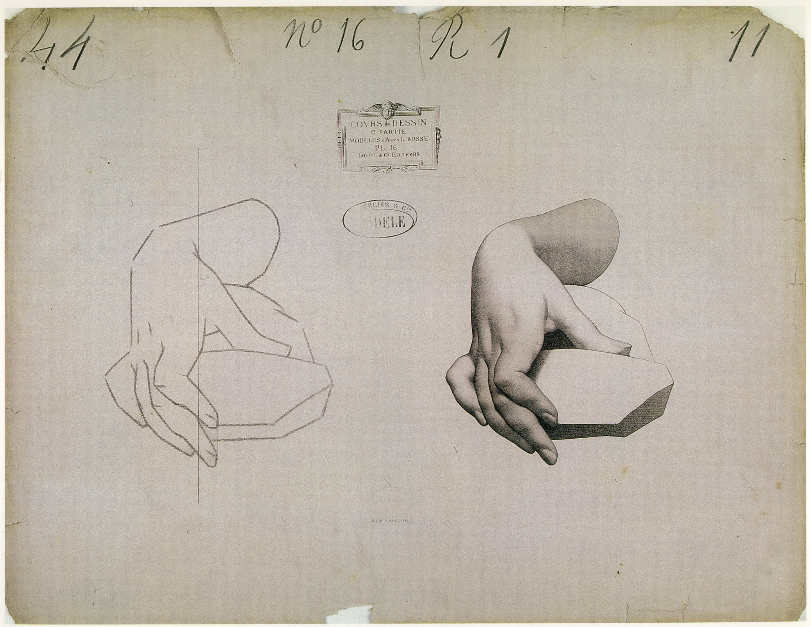 Plate I,16 - Hand of a woman holding a stone 