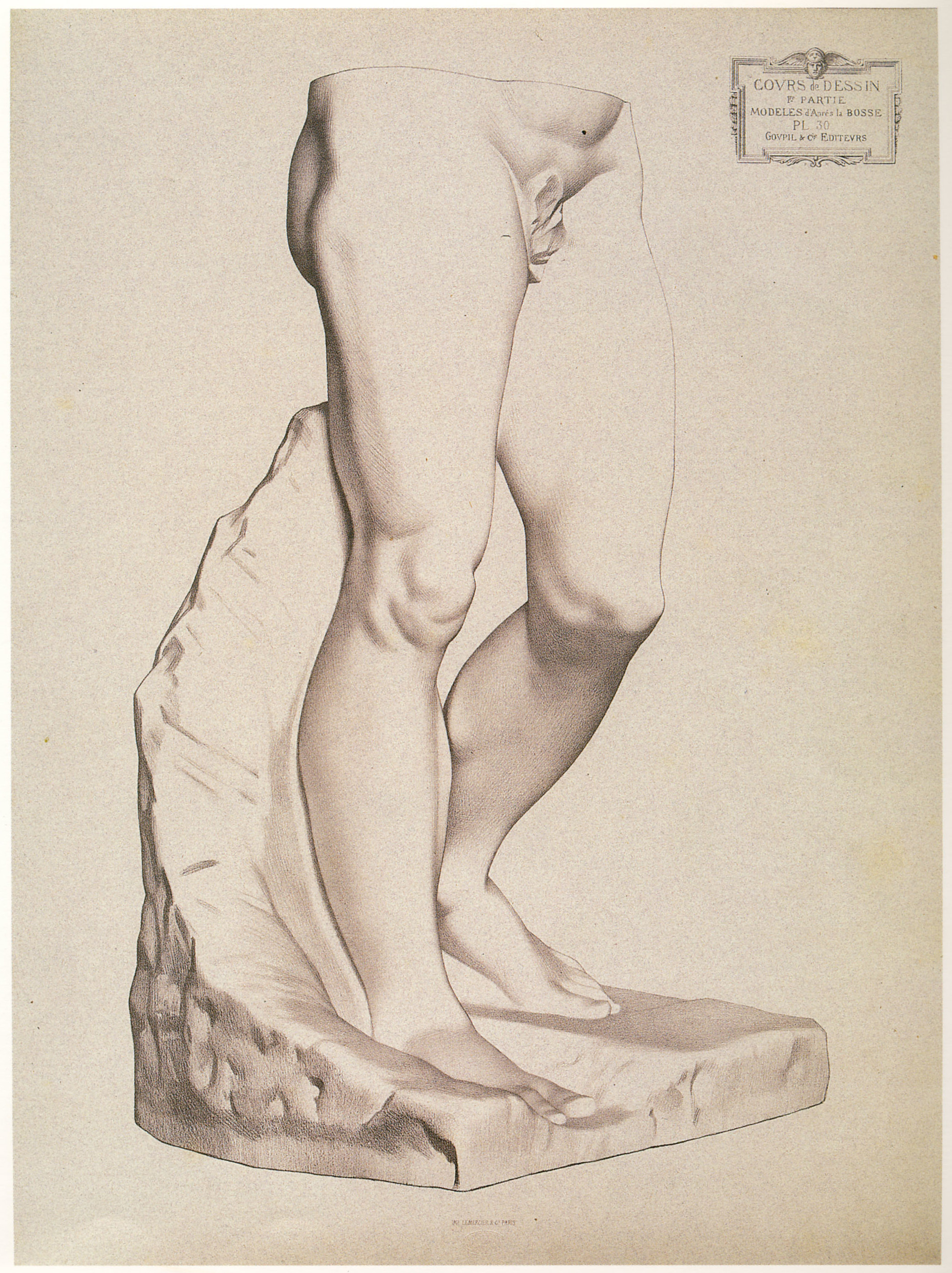 Plate I,30 - Legs of the Dying Slave, by Michelangelo