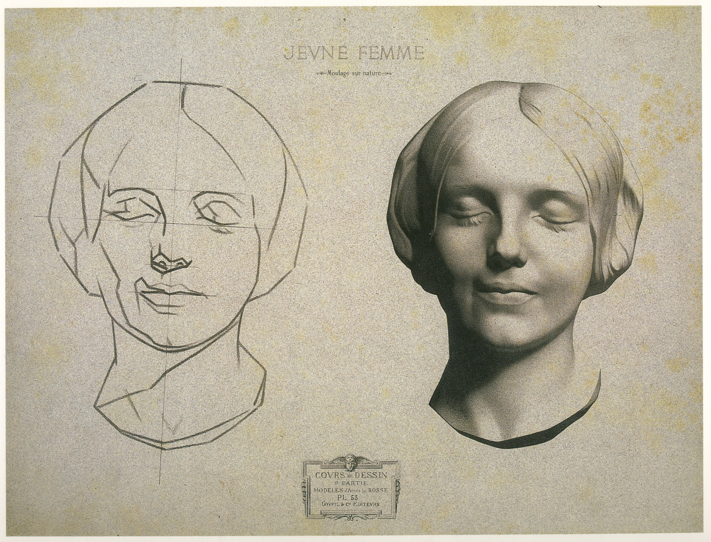 Plate I,53 - Young woman. Life cast