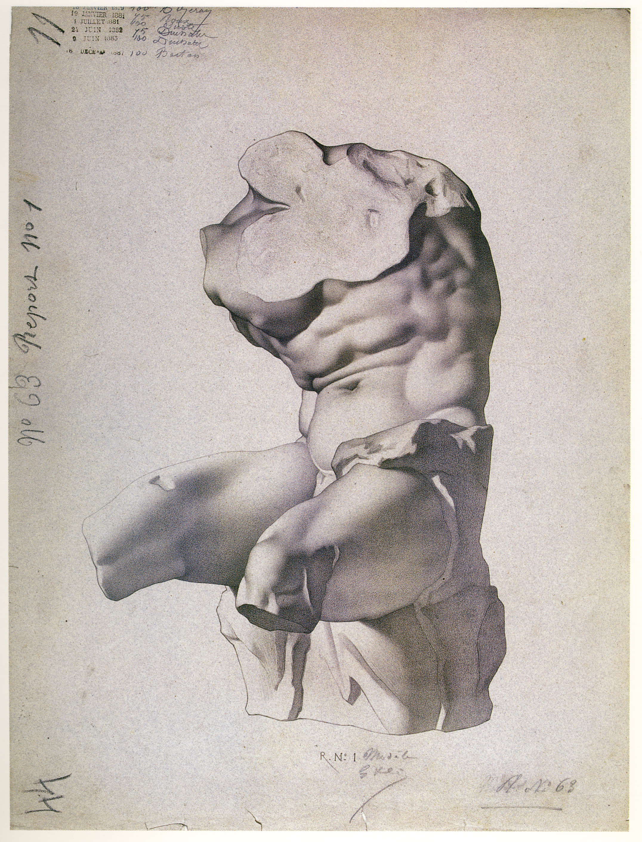 Plate I,63 - Belvedere Torso, front view